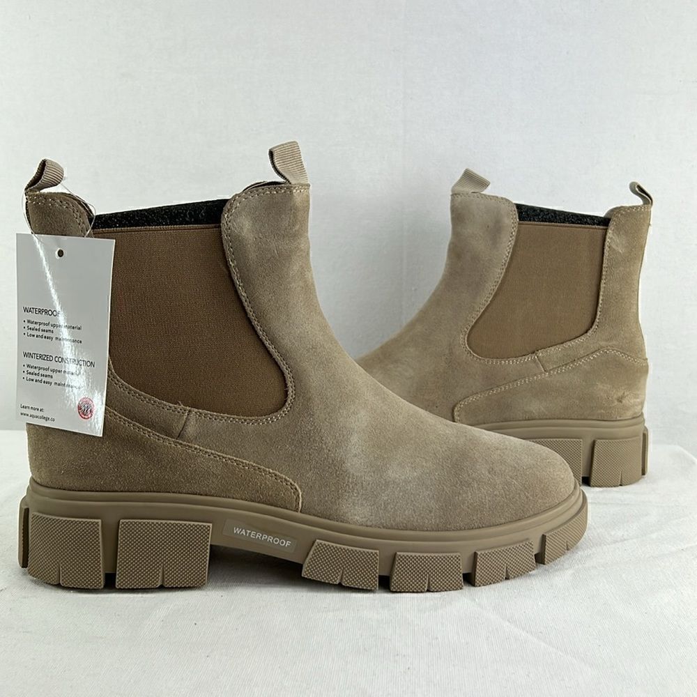 Aqua College Petra Waterproof Chelsea Booties- Sand- Size 8- NIB - Picture 8 of 11